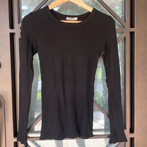 T2LOVE Black Waffle Long Sleeve Shirt
